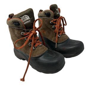 The North Face Boys Brown and Black Orange Waterproof Heat Seeker Hiking Boots 1